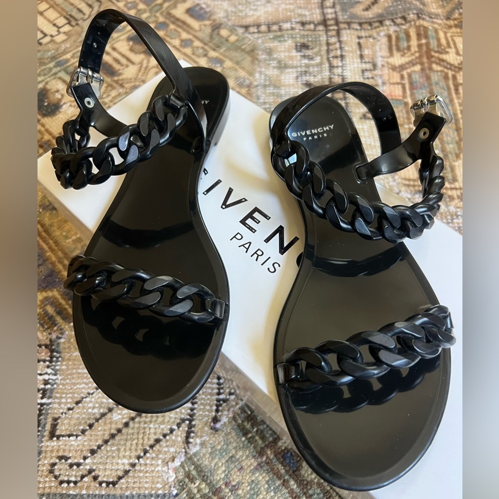 Givenchy Black Jelly Sandals Sz 9